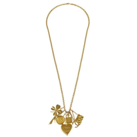 Chanel Icon Gold Chain Pendant Necklace 95A - Picture 1 of 4